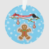 ギンガパン、雪の結晶と鳥 オーナメント (正面)