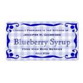 ギンガビクトリアンムスタイル付き青い食品枠 ラベル (正面)