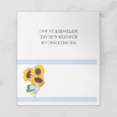 ギンガムとヒマワリ結婚の折り畳み座席表 プレイスカード (外部開封)