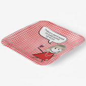 ギンガムにワイングラスを置いたスティックガール ペーパープレート (傾斜あり)