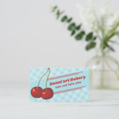 ギンガムのさくらんぼのパン屋のベーキングの名刺 名刺 (スタンド正面)