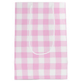 ギンガムのデイジーのゴールデンレトリバー ミディアムペーパーバッグ (裏面)