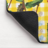 ギンガムのビーズ花柄 マウスパッド (コーナー)