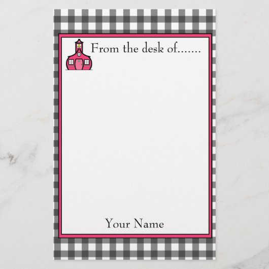 ギンガムの先生の文房具 便箋 (正面)