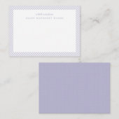ギンガムの子供用パープル便箋セット - 名前入り ノートカード (正面/裏面)