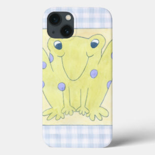 ギンガムの布のカエルのトリオ iPhone 13ケース