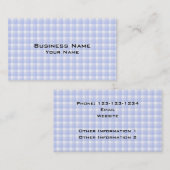 ギンガムの点検パターン。 淡いブルー及び白い 名刺 (正面/裏面)