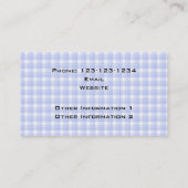 ギンガムの点検パターン。 淡いブルー及び白い 名刺 (裏面)