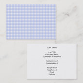 ギンガムの点検パターン。 淡いブルー及び白い 名刺 (正面/裏面)