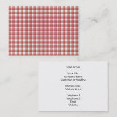 ギンガムの点検パターン。 赤および白 名刺 (正面/裏面)