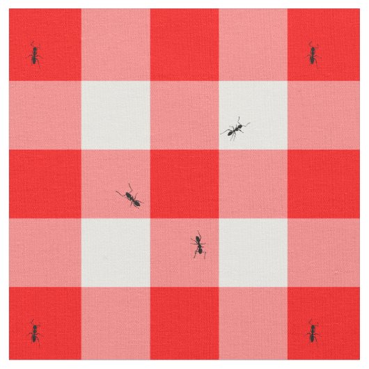 ギンガムの蟻は実物大を点検します ファブリック (クローズアップ)