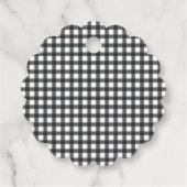 ギンガムの赤いバラのウェディングシャワー フェイバータグ (裏面)