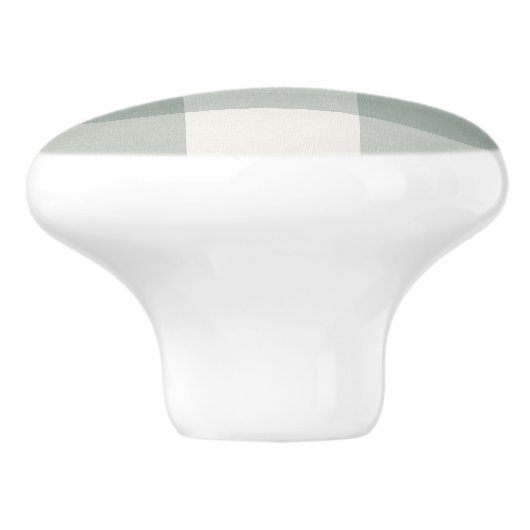ギンガムは格子状の軽いセージ緑色をチェック セラミックノブ (側面)