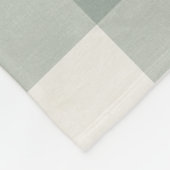 ギンガムは格子状の軽いセージ緑色をチェック フリースブランケット (角)