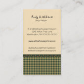 ギンガムアンドスターズヤナギ初期のの国 名刺 (裏面)