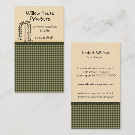 ギンガムアンドスターズヤナギ初期のの国 名刺 (正面/裏面)