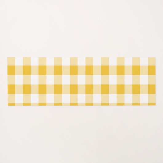 ギンガムイエローとホワイトパターン ヨガマット (裏面(横))