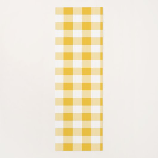 ギンガムイエローとホワイトパターン ヨガマット (裏面)