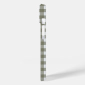 ギンガムイニシャルモノグラムサークルセージグリーンチェック Case-Mate iPhoneケース (裏面 / 左)