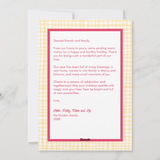 ギンガムウェーブピンクイエロークリスマスカスタムの写真3 シーズンカード (裏面)