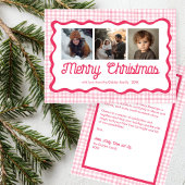 ギンガムウェーブピンクカスタムのクリスマス写真3 シーズンカード