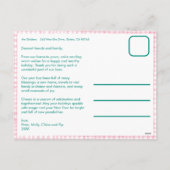 ギンガムウェーブピンク緑のクリスマスカスタム3 Photo シーズンポストカード (裏面)