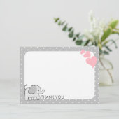 ギンガムエレファントピンクベビーありがとう サンキューカード (スタンド正面)