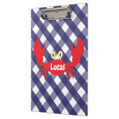 ギンガムカニのクリパーソナライズされたップボード クリップボード (左)