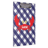 ギンガムカニのクリパーソナライズされたップボード クリップボード (右)
