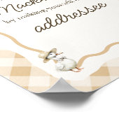 ギンガムガチョウ赤ちゃんシャワー封筒ステーションサイン ポスター (角)