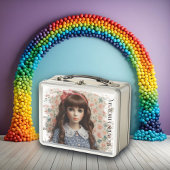 ギンガムガールお洒落ヴィンテージ メタルランチボックス