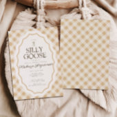 ギンガムガ間抜けースライドベビーシャワー招待状 招待状