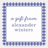 ギンガムギフトパーソナライズされたスタンプ スクエアシール (正面)