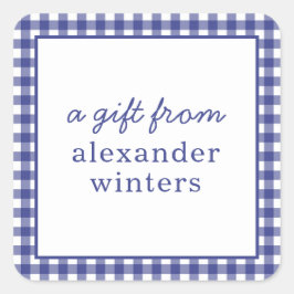 ギンガムギフトパーソナライズされたスタンプ スクエアシール