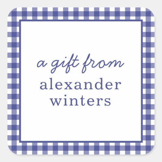 ギンガムギフトパーソナライズされたスタンプ スクエアシール (正面)