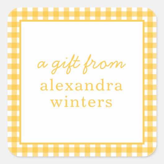 ギンガムギフトパーソナライズされたスタンプ スクエアシール (正面)