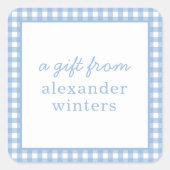 ギンガムギフトパーソナライズされたスタンプ スクエアシール (正面)