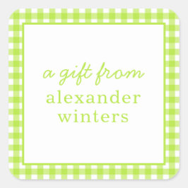ギンガムギフトパーソナライズされたスタンプ スクエアシール