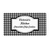 ギンガムギフトラベルパーソナライズされたキッチンラベル ラベル (正面)