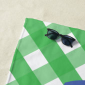 ギンガムクジラパーソナライズされたビーチタオル ビーチタオル (インサイチュ)