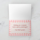 ギンガムクリスマスカードとヴィンテージサンタグリーティング シーズンカード (内部)