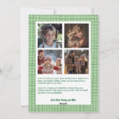 ギンガムクリスマスグリーンカスタムアーチ5写真 シーズンカード (裏面)