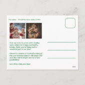 ギンガムグリーンカスタムクリスマスArch 3写真 シーズンポストカード (裏面)