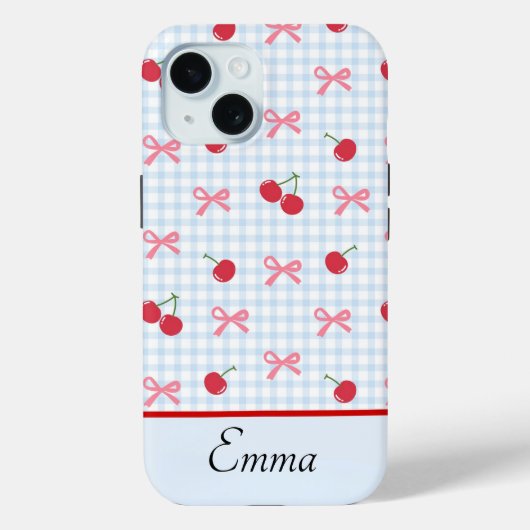 ギンガムコケットリボンチェリーiPhoneケース Case-Mate iPhoneケース (裏面)