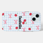 ギンガムコケットリボンチェリーiPhoneケース Case-Mate iPhoneケース (裏面 (横))