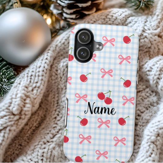 ギンガムコケットリボンチェリーiPhoneケース Case-Mate iPhoneケース