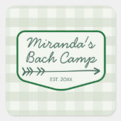 ギンガムサマーキャンプバチェロレッテキャンプ スクエアシール (正面)