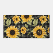 ギンガムサンフラワーパターン デスクマット (正面)