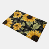 ギンガムサンフラワーパターン ドアマット (アングル)