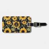 ギンガムサンフラワーパターン ラゲッジタグ (正面横)